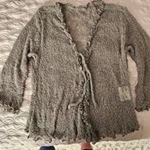 Womens Sheer Shrug Cardigan Sweater Ruffle